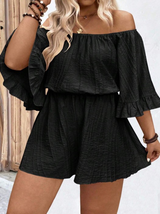 Czarny kombinezon rękaw 3/4 (3XL)