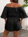 Czarny kombinezon rękaw 3/4 (3XL)