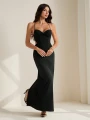 Czarna sukienka maxi wiązanie (XL)