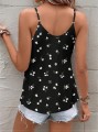Czarny top kwiaty (2XL)