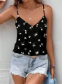 Czarny top kwiaty (2XL)