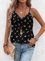 Czarny top kwiaty (2XL)