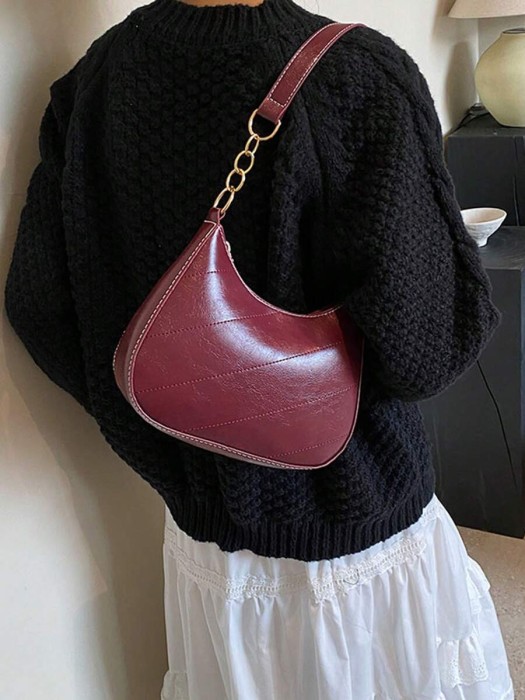 Burgundowa torebka pikowanie