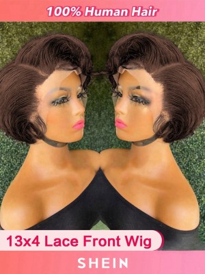 Brązowa peruka pixie cut