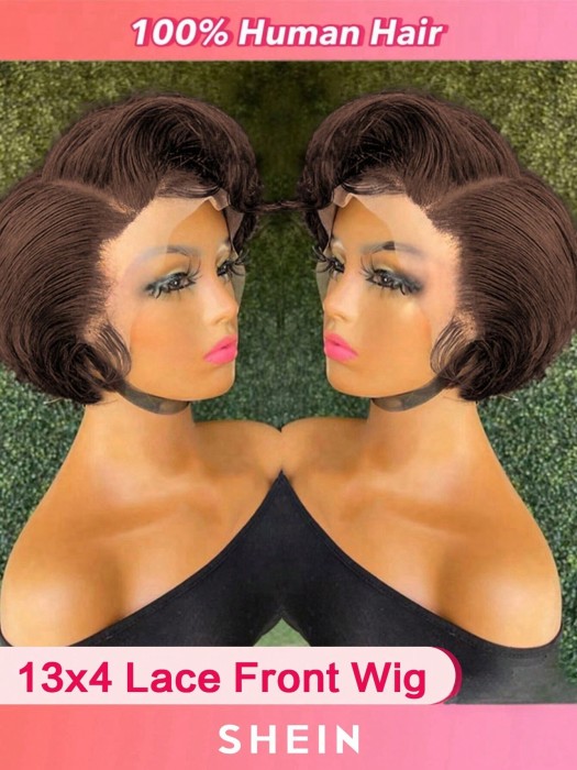 Brązowa peruka pixie cut