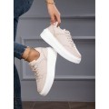 Ciemnobeżowe sportowe buty platforma (40)