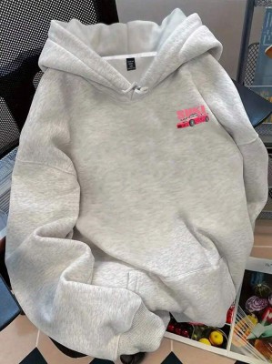 Szara melanżowa bluza nadruk (2XL)