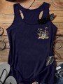 Ciemnogranatowy top nadruk (0XL)