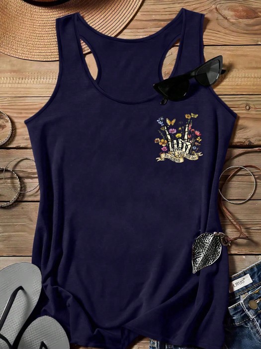 Ciemnogranatowy top nadruk (0XL)