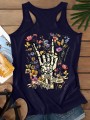 Ciemnogranatowy top nadruk (0XL)