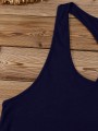 Ciemnogranatowy top nadruk (0XL)