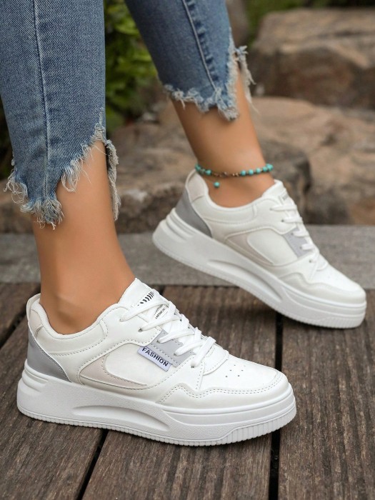 Białe sneakersy platforma (38)