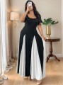 Czarna sukienka kontrastowe wstawki (4XL)