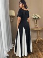 Czarna sukienka kontrastowe wstawki (4XL)