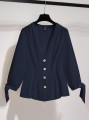 Granatowa bluzka rękaw 3/4 (XL)