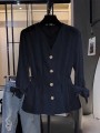 Granatowa bluzka rękaw 3/4 (XL)