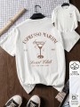 Biały t-shirt nadruk (XL)