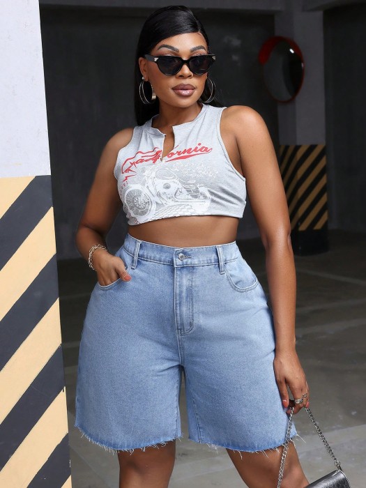 Niebieskie jeansowe szorty (1XL)