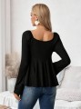 Czarna prążkowana bluzka (XL)