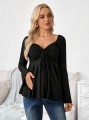 Czarna prążkowana bluzka (XL)