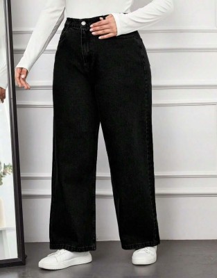 Czarne proste spodnie jeansowe (2XL)