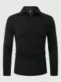 Czarna koszulka polo długie rękawy (6XL)