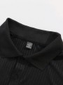 Czarna koszulka polo długie rękawy (6XL)