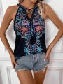 Czarny top nadruk (XL)
