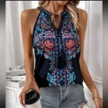 Czarny top nadruk (XL)