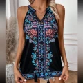 Czarny top nadruk (XL)