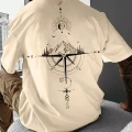 Beżowy t-shirt nadruk (XS)