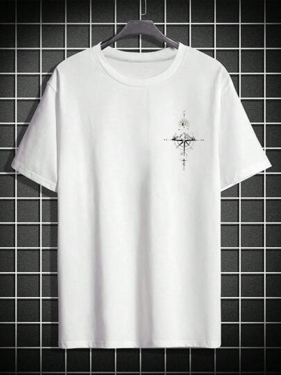 Biały t-shirt nadruk (XL)