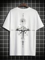 Biały t-shirt nadruk (XL)