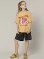 Żółta koszulka oversize nadruk (12L)