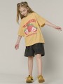 Żółta koszulka oversize nadruk (12L)
