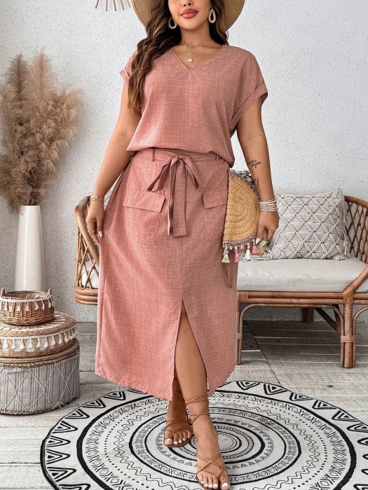 Dwuczęściowy komplet spódnica bluzka (3XL)