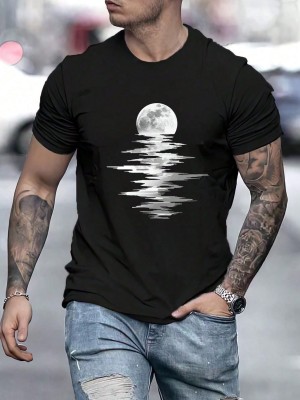 Czarny t-shirt nadruk (3XL)