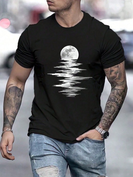 Czarny t-shirt nadruk (3XL)