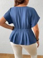 Granatowa bluzka v neck (3XL)