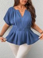 Granatowa bluzka v neck (3XL)