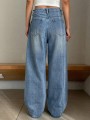 Niebieskie szerokie jeansy (S)