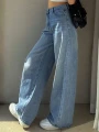 Niebieskie szerokie jeansy (S)