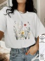 Biała koszulka bawełniana nadruk (2XL)