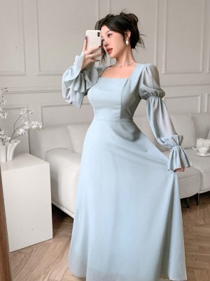 Szałwiowa szyfonowa sukienka (XL)