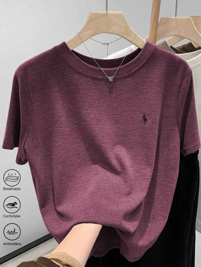 Melanżowy t-shirt haft (S)