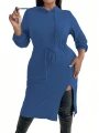 Niebieska sukienka kaptur (3XL)