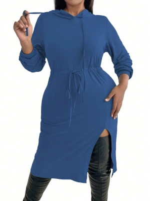 Niebieska sukienka kaptur (3XL)