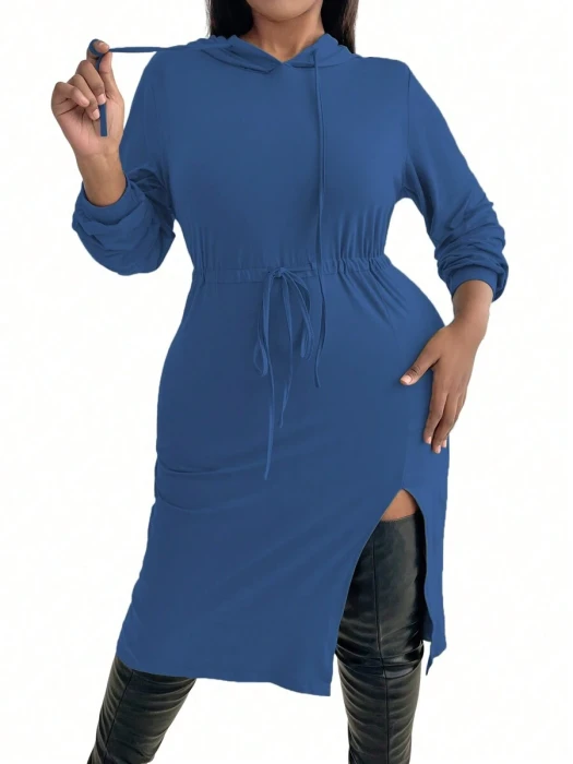 Niebieska sukienka kaptur (3XL)