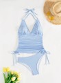 Dwukolorowe tankini kąpielowe paski (XL)