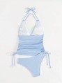Dwukolorowe tankini kąpielowe paski (XL)